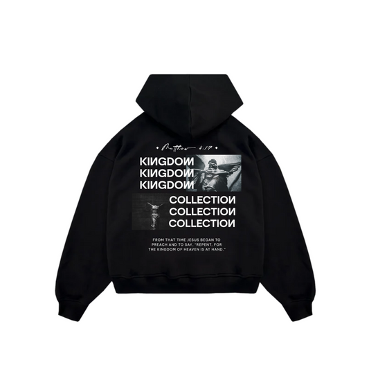 Oversized Hoodie - "Angels in Heaven" BLACK CLASSIC